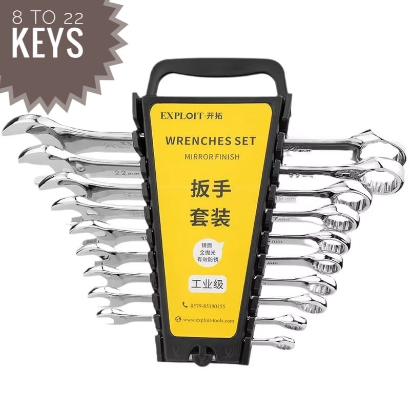 12 PScChabi set Ring Chabi set Dual-Purpose Auto Repair Wrench Set Plum Blossom Open Small Fast Double-Head Metric System Box Packing