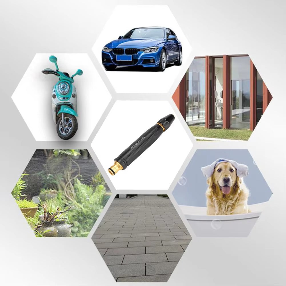 Hose Nozzle Adjustable Metal Water Hose Sprayer 360 Rotary Switch Watering Pipe Car Wash Nozzle for Garden Watering Car Washing