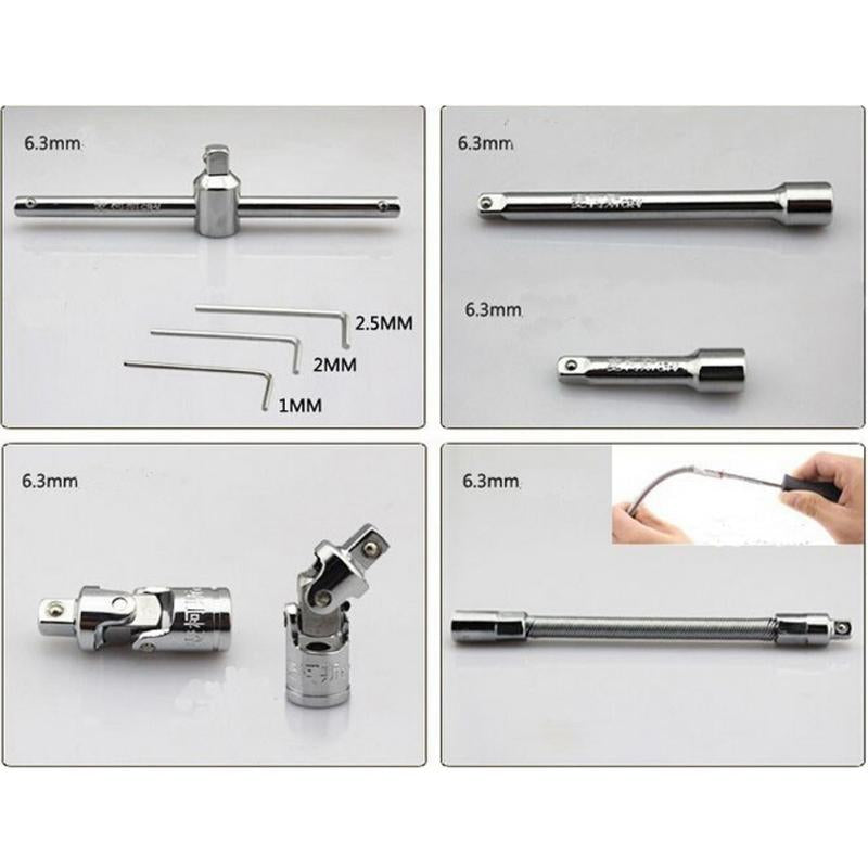 46Pcs Carbon Steel Combination Tool Set Wrench Socket Spanner Screwdriver Household Motorcycle Car Repair Tools