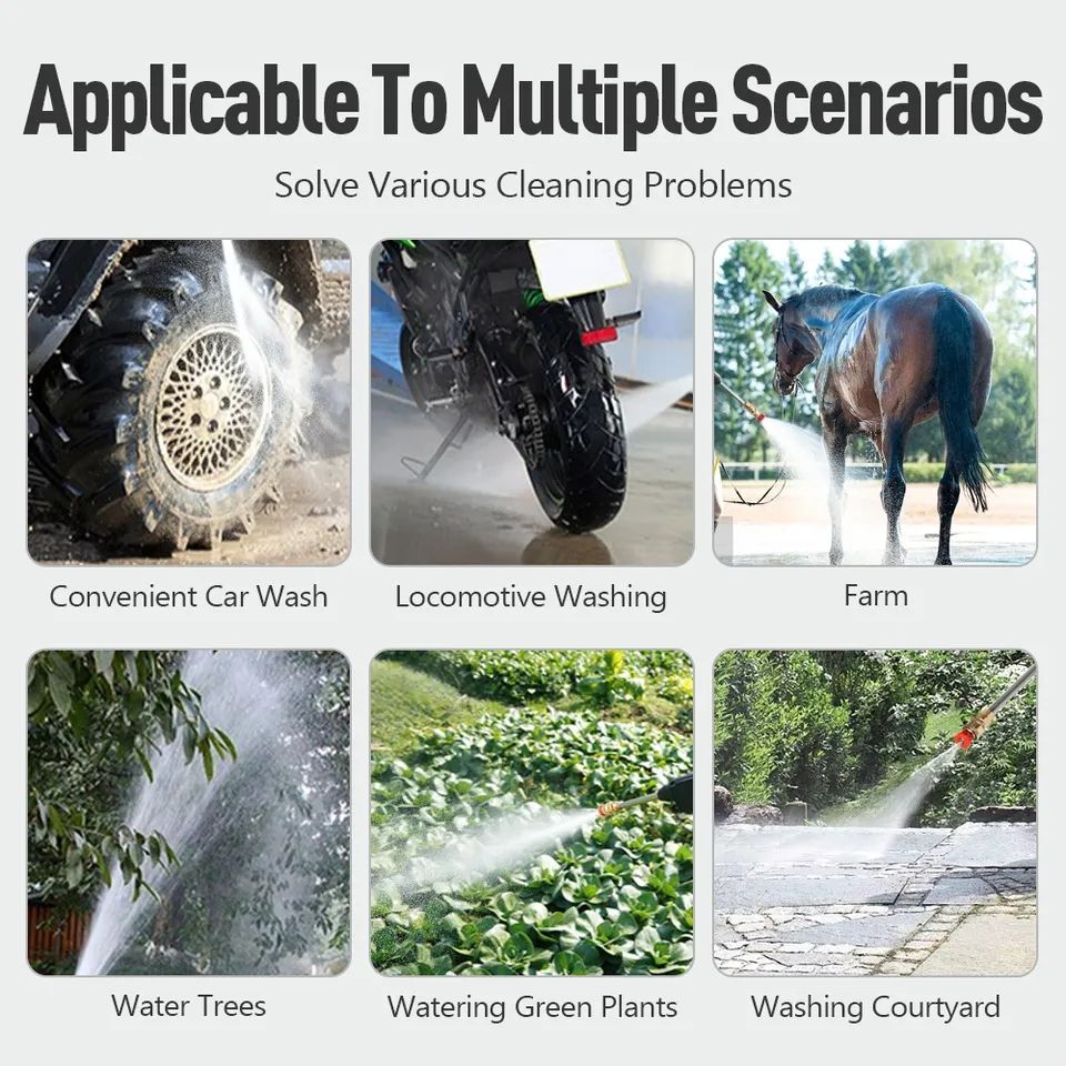 50Bar Cordless High-Pressure Car Wash with 20000mAh Battery & Foaming Function
